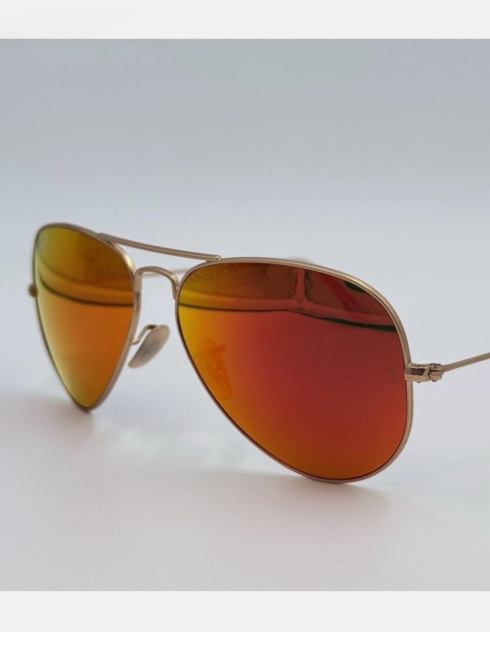 Ray-Ban Sunglasses RB 3025 Large Metal 112/69 Matte Gold w/ Orange Mirror